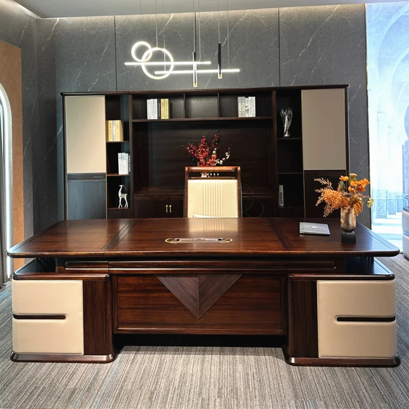Strong Storage Executive Office Desk White Wooden Large Modern Computer Desks Drawers Luxury Mesa Ordenador Office Furniture