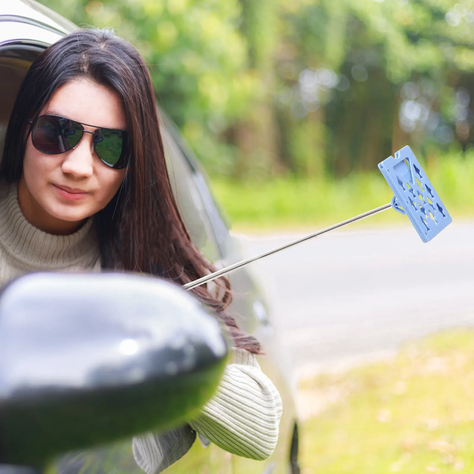 

Telescopic Parking Toll Pole ABS Stainless Steel Retractable Car Payment Rod Card Holder Parking Swiping Grabber Tool