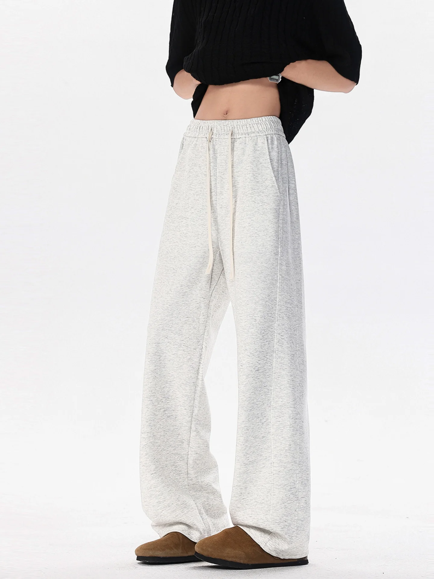 

plus Size Men's ey Straight Leg Sport Pants American Sle Loose Fit Flared Casual Long Trousers Faionable Ci Walk