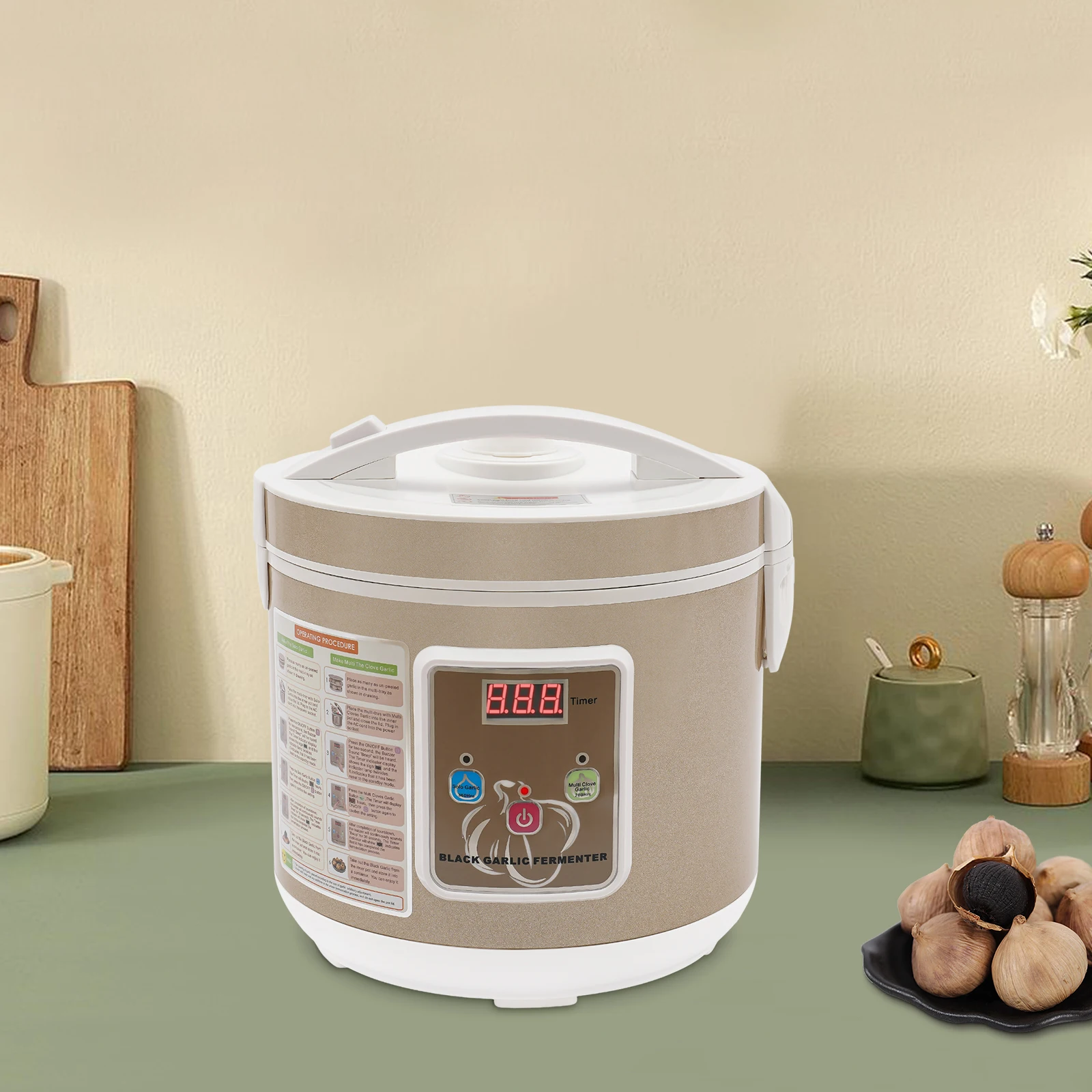 Black Garlic Fermenter 5L Complete Automatic Garlic Fermenter Kitchen Black Garlic Machine 90W Aluminum Alloy Frame Black Garlic