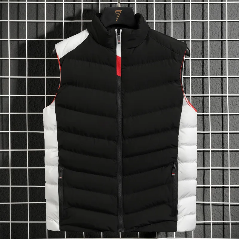 White Vest Jacket Men Slim Fit Stand Collar Sleeveless Puffer Jackets Spring Autumn Casual Waistcoat Men Warm Coat 2022 Trends