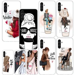 Girl Boss Female Coffee Phone Case For Samsung Galaxy A15 A25 A35 A55 A14 A24 A34 A54 A13 A23 A33 A53 A12 A22 A32 A52 A05S A04S