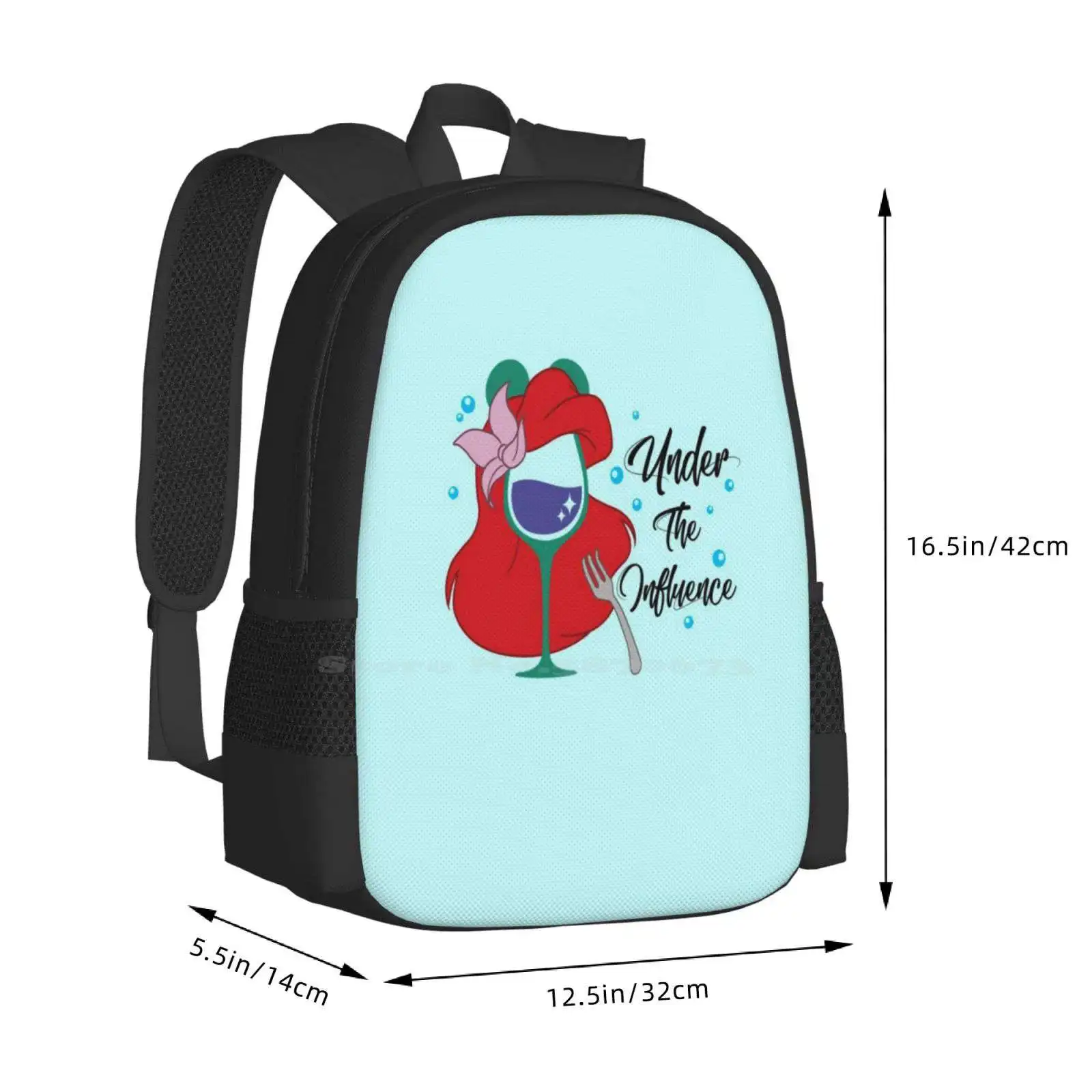 Under The Influence Bag Backpack For Men Women Girls Teenage The Little Mermaid Mermaid Party Ariel Cruise Line Princess Womens