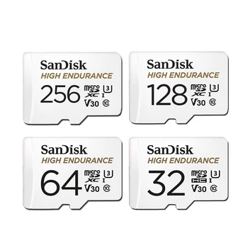 SanDisk-tarjeta Micro SD MAX ENDURANCE, videovigilancia U3 V30 4K para Drones, 32GB, 64GB, 128GB, 256GB, lectura y escritura de alta velocidad 1