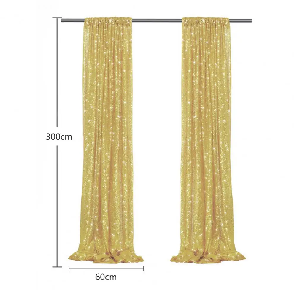 Sequin Curtain Eye-catching Sequin Panel Solid Color Shiny Curtain Rod Hole Party Decoration Curtain Party Favors