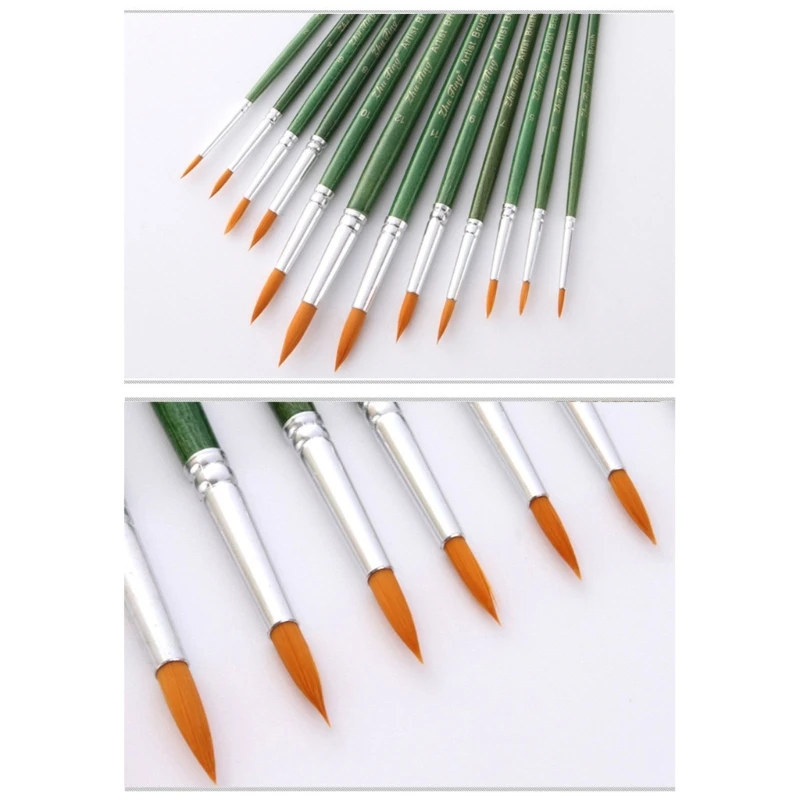 Кисти для рисования акварелью, 12 шт.