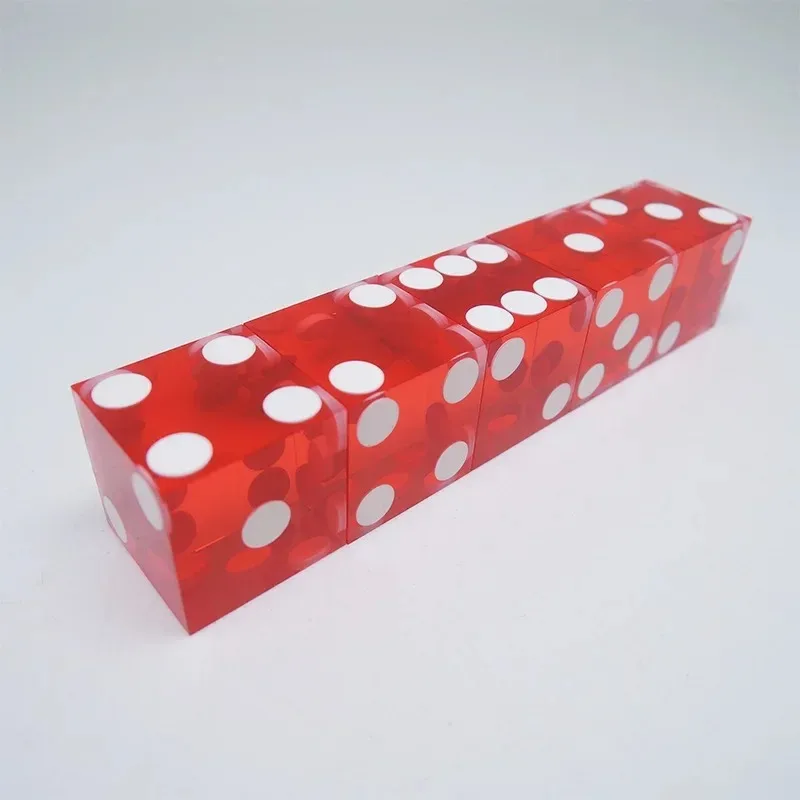 Precision Dice 19MM High-grade Acrylic TransparentSix Sided D6 Casino Sharp Straight Corners 5Pcs