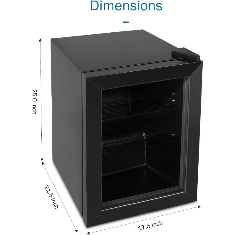 Upright Freezer -Have Removable Shelves and Three-layers Glass Door, Compact Fridge Freezer with Adjustable Thermostat