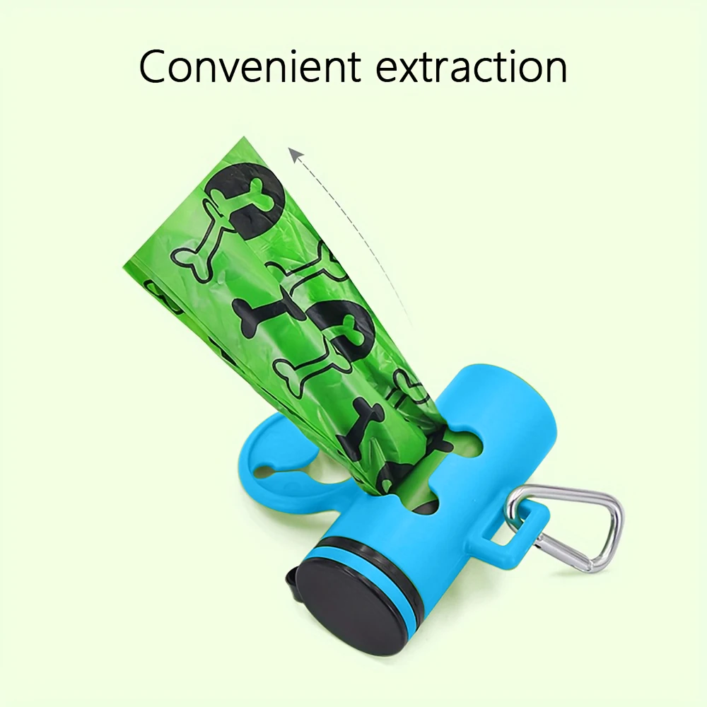 

Blue Trash Bans With Pet Dog Poop Bag Portable Waste Bag Dispenser with hook 1Roll 15 Bags Puppy Cat Dog Waste Bag Dispenser