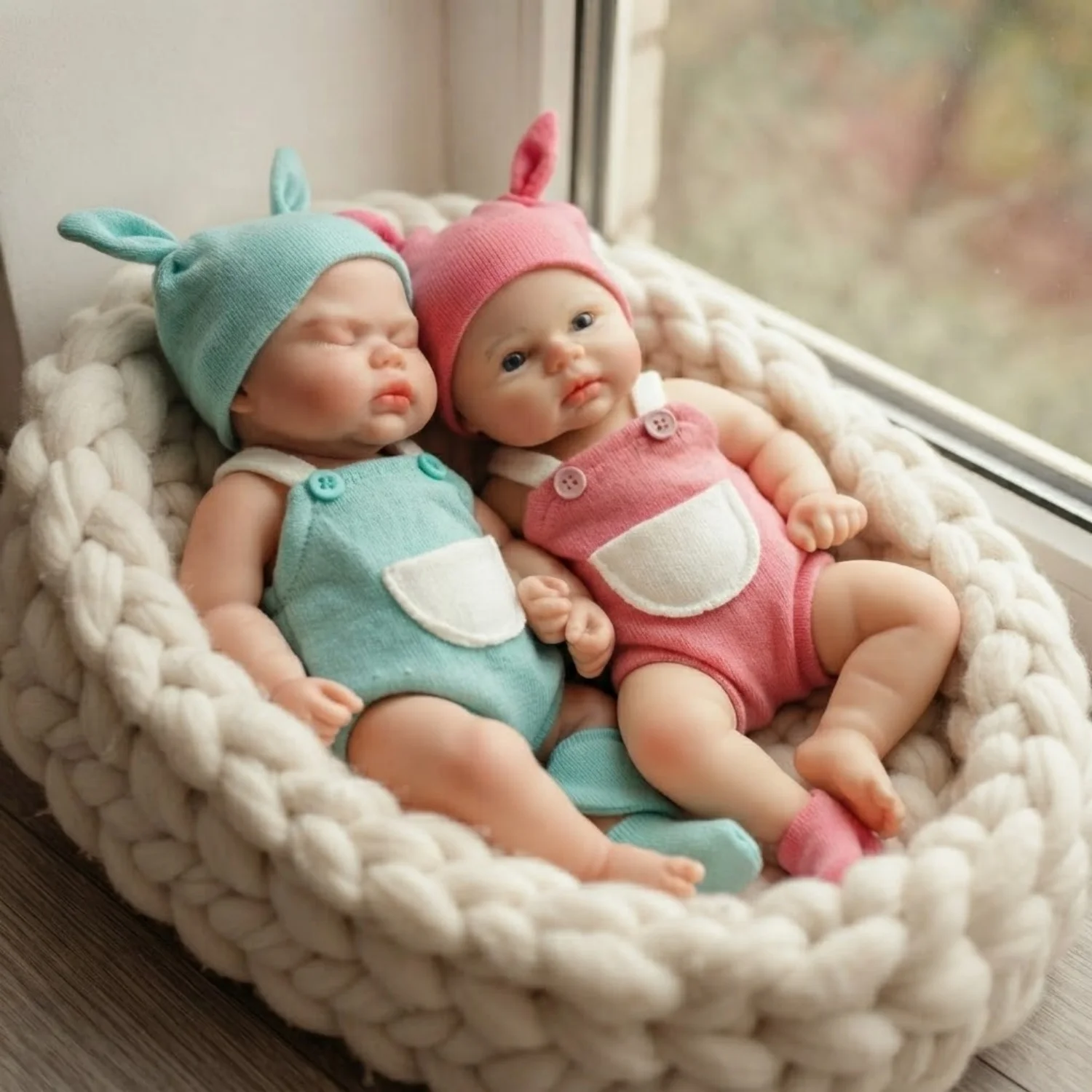 1PC/2 Styles 13-Inch Silicone Reborn Doll Open/Close Eyes Twins Doll Toy Handmade Washable Doll Gifts Boneca Reborn de
