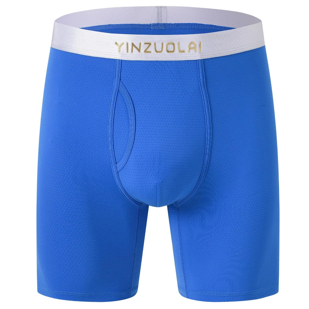 Zonbailon Mens Anti-Chafing Support Pouch Boxer Briefs Underwear with Flap for Balls