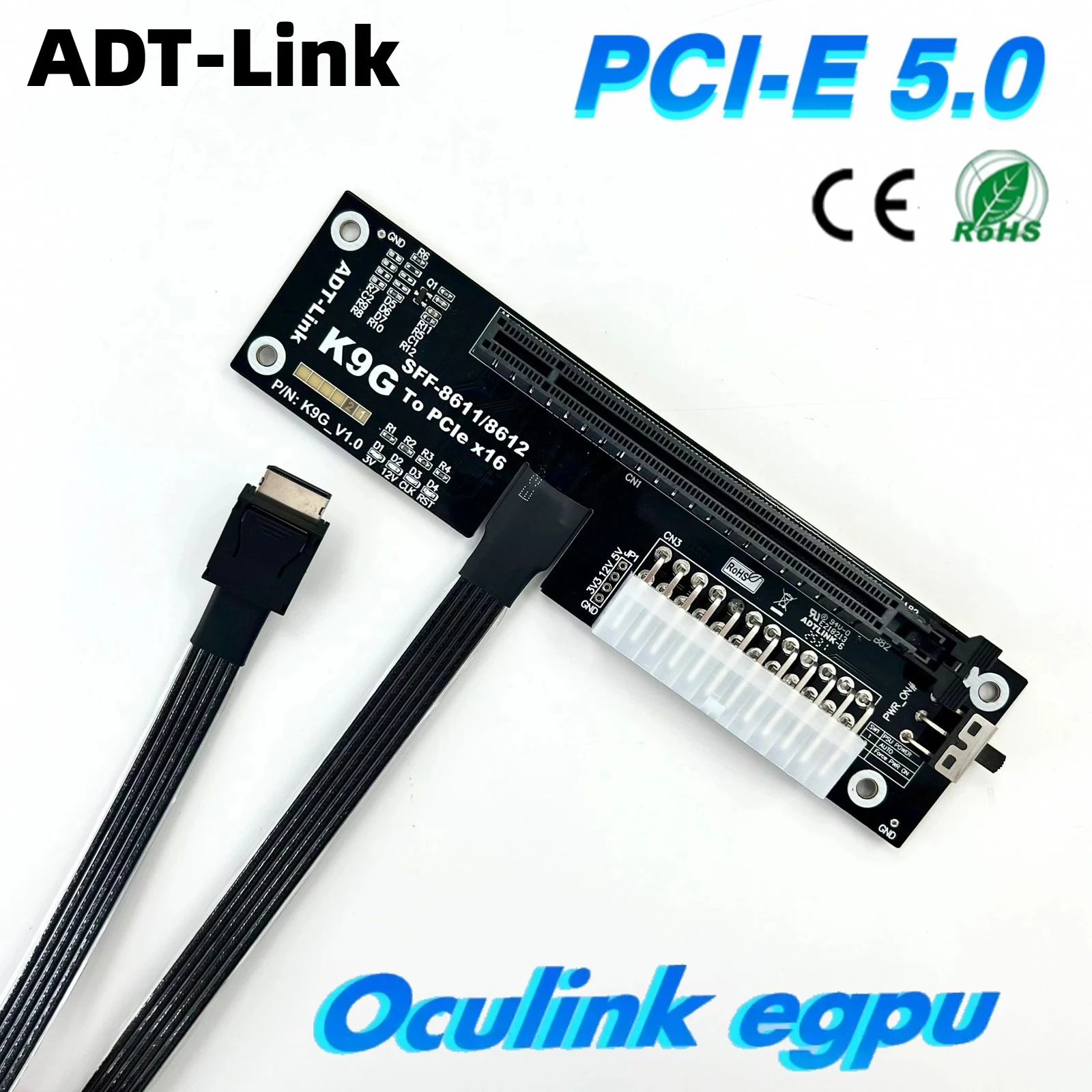 ADT-Link EGPU OCuLink GPU Dock PCIe 4.0 5.0 X4 Gen5/4 PC Notebook Laptop to External Video Graphics Card M.2 OcuLink Accessories