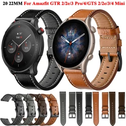 20 22mm Leather Bracelet Smart Watch Wrist Strap For Xiaomi Amazfit GTR 3/4 Pro GTS 2e/3/4/Mini 42 47mm Wristband GTR3 Watchband