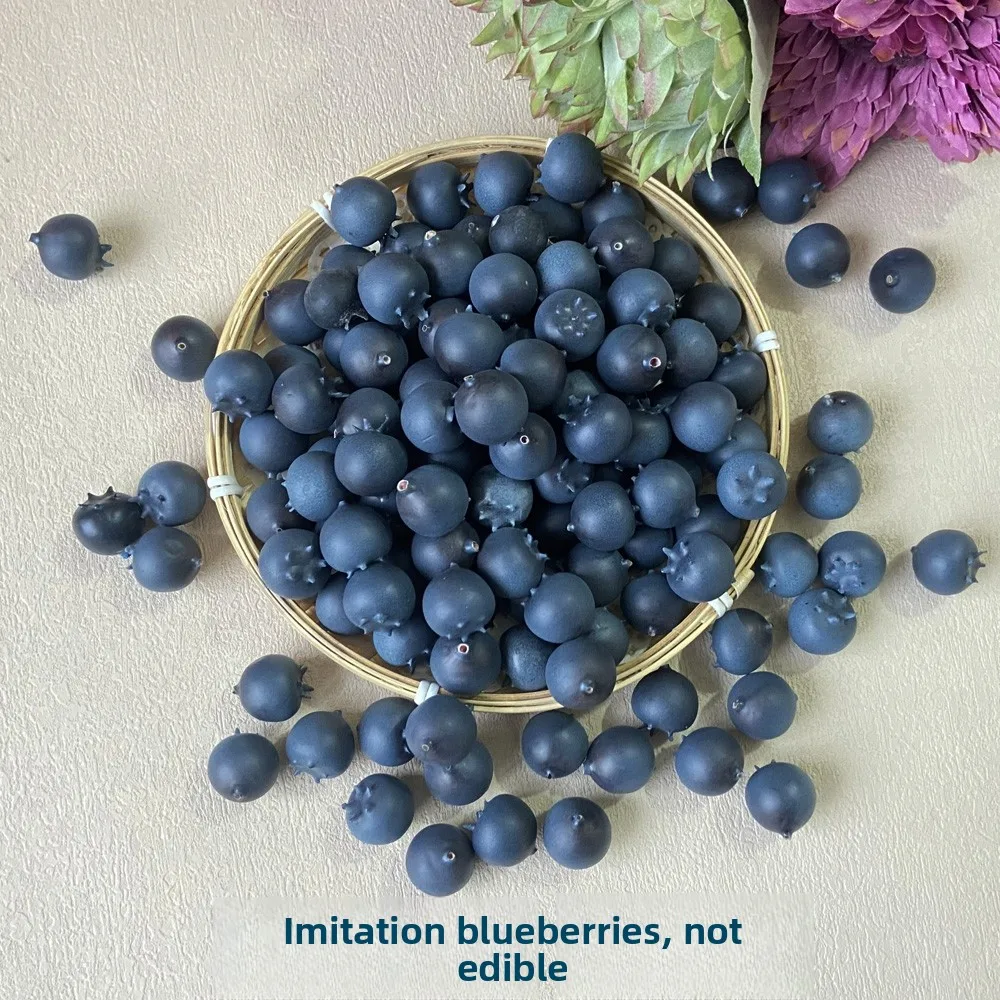 

Simulated Blueberries Fruit Props for Photo Shooting Foam Made Fake Berries Display for Grocery Store Country Style Set
