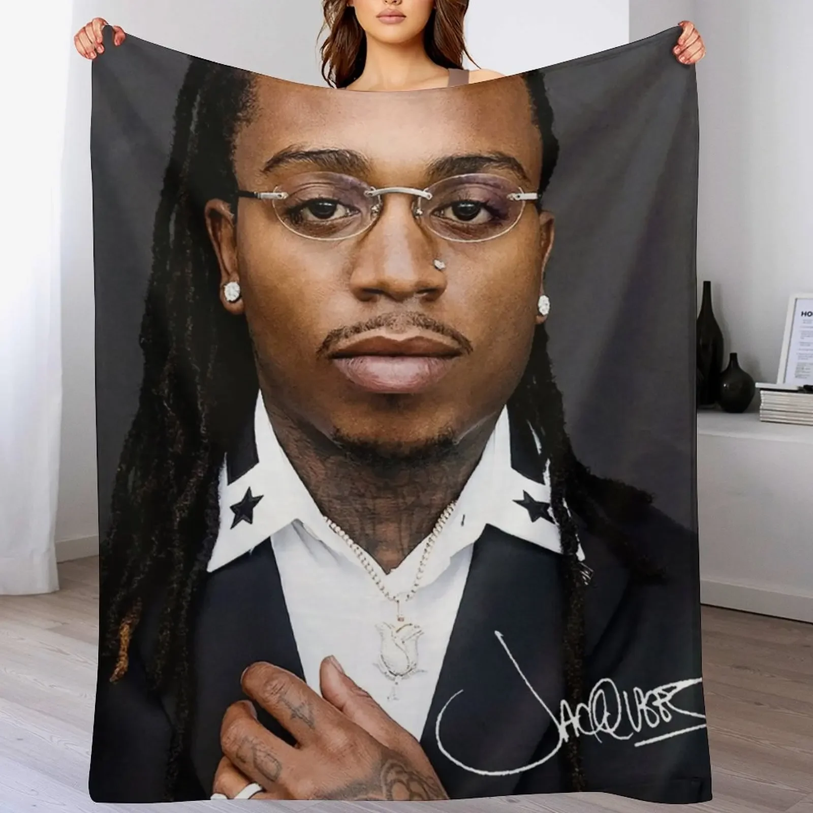 

Threejaq King of R & B American Tour 2019 2020 Throw Blanket Plaid Travel Bed linens Sofa Blankets