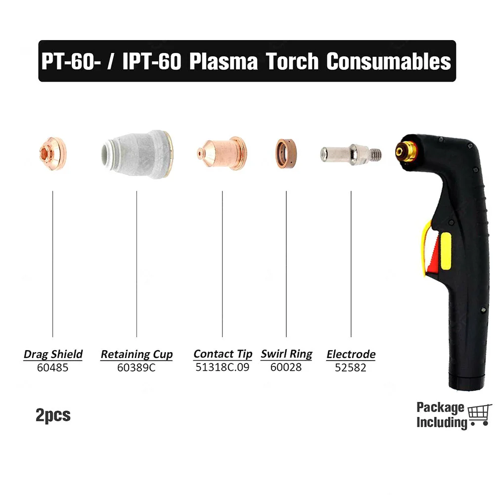 Imagem -05 - Ferramenta de Solda com Shield Cup Hand Plasma Cutter Torch ws Torch Blindagem Mt60485 Wsp062006 Pcs Pt60 Pt60 Pt40