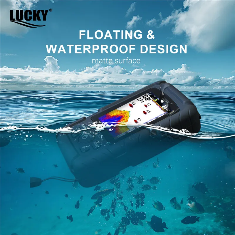 Lucky FF718LiC-WLA Wireless Portable Fish Finder 45M/147Feet Sonar Depth Waterproof Fishfinder Fish Attractive Lamp