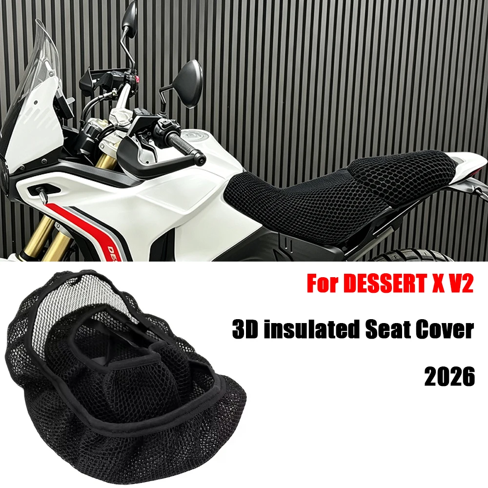 DESSERTX V2 Breathable Airflow Cushion Waterproof Sunproof Saddle For DUCATI DESSERT X V2 2026 Motorcycle 3D Mesh Seat Cover