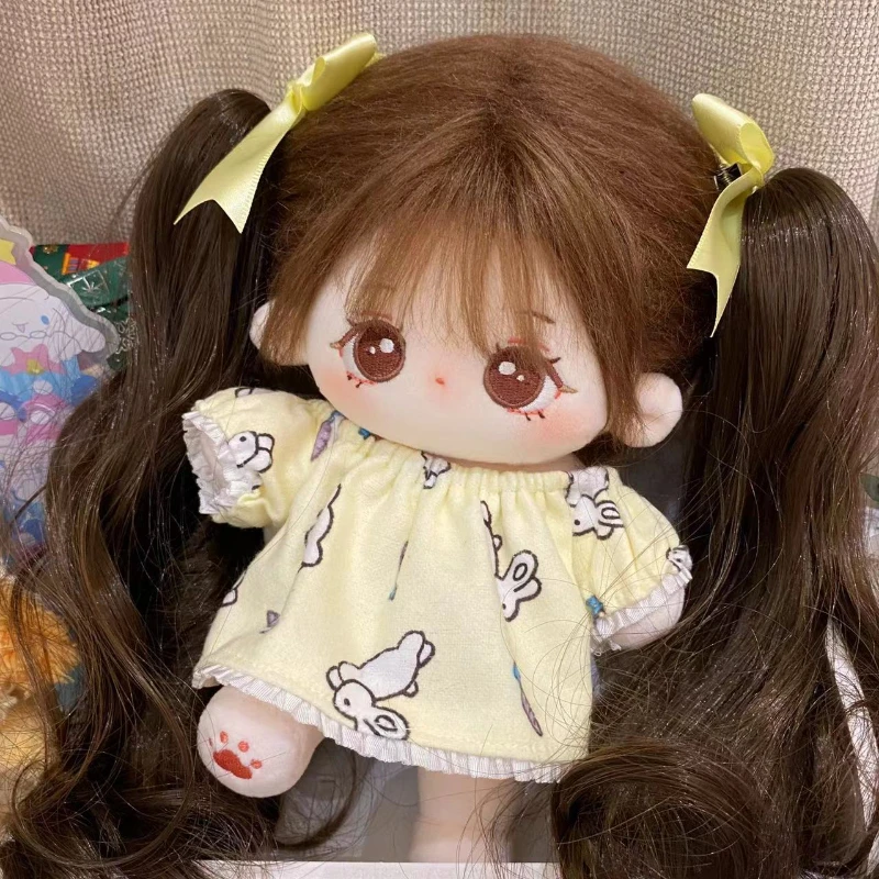 New Handmade 2pc Kawaii Nightdress 20cm Cute Doll Clothes Hairclip Doll's Accessories Cos Suit No Doll