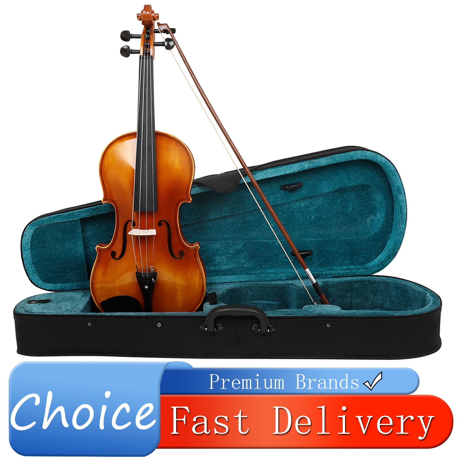 Astonvilla VA-20 16 Inch Viola Solid Spruce Top Hand Carved Scroll Full Ebony Fittings Handmade Wood Viola for Beginner