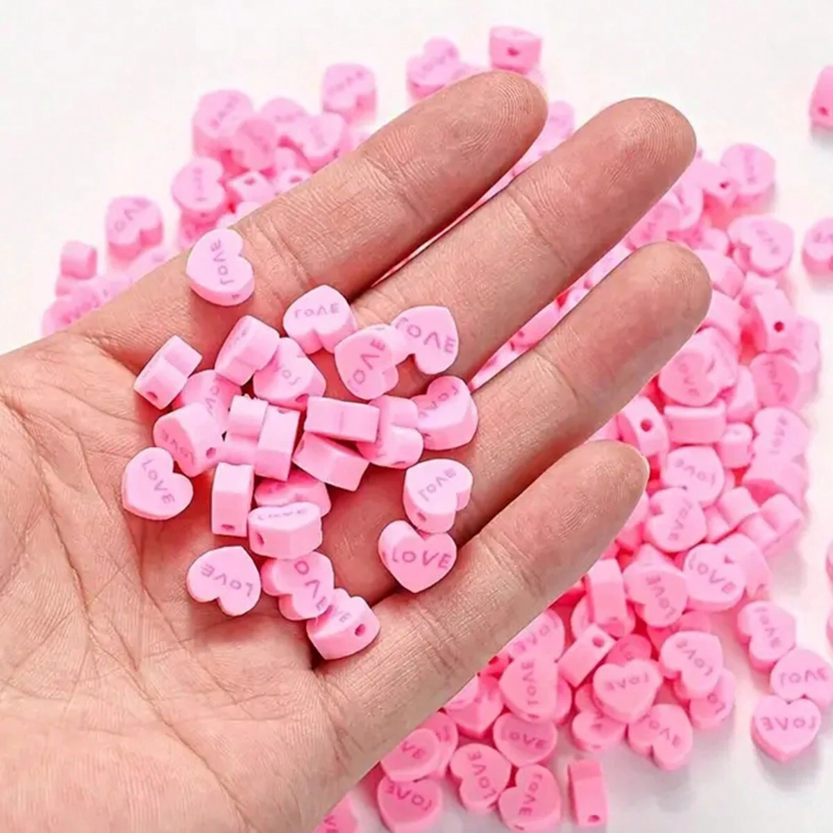 100pcs 10mm Red and Pink Peach - Jewelry Making In Clay 评论和价格
