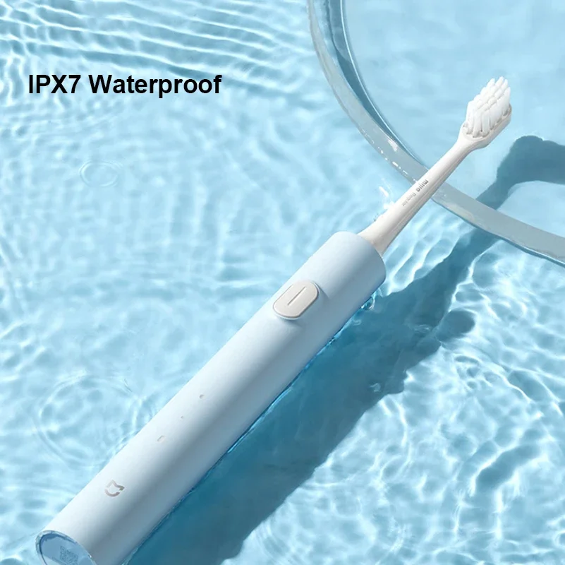 샤오미 미지아 소닉 전동 칫솔, 충전식 스마트 칫솔, 2 가지 모드 치아 미백 브러시, T200, IPX7 방수