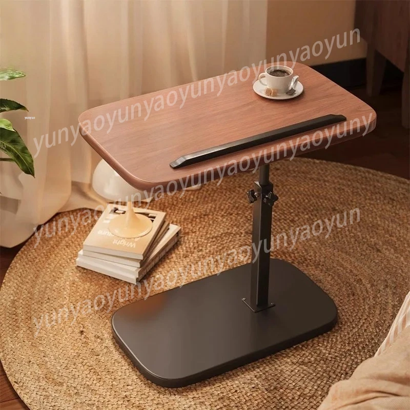 C-shaped Side Table Coffee Table, Waterproof Living Room Sofa Side Table, Height Adjustable, Panel Can Be Flipped