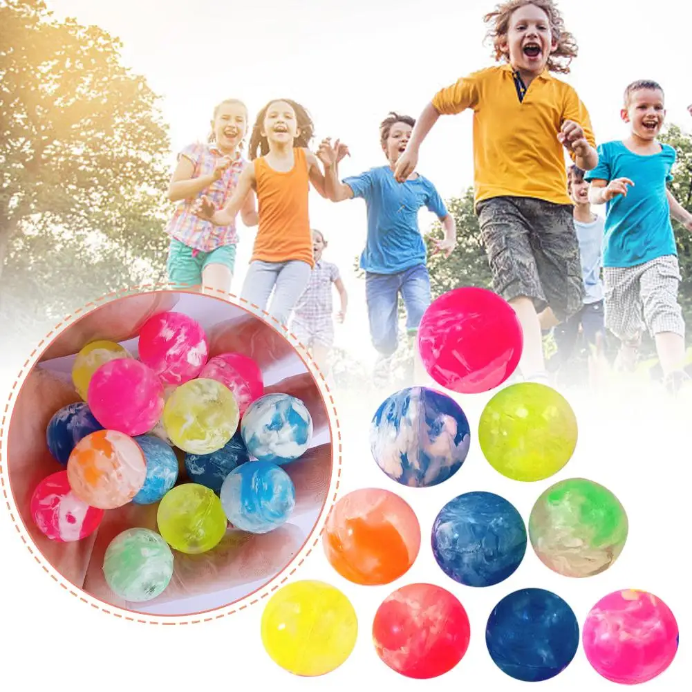 10 unids/set de pelotas hinchables de goma de 22mm, juguete divertido, pelotas para saltar, Mini pelotas que rebotan de neón para niños, juegos deportivos, juguete B T5N7