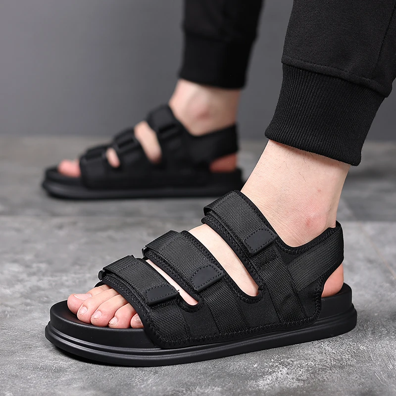 

Velcro versatile and simple 2025 summer new men's shoes, fashionable and casual sandals, outdoor beach shoes