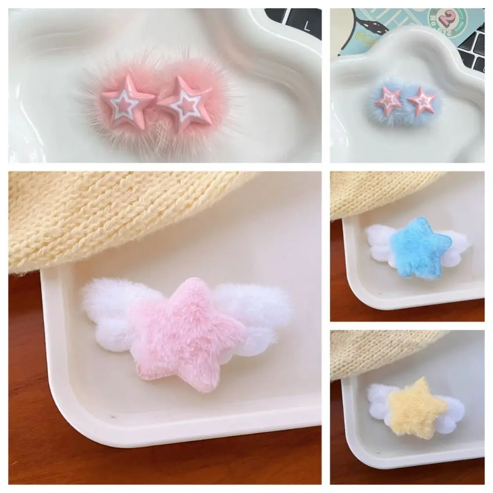 Cute Star Angel Wing Plush Hairpin Children Girl Hair Clip Accessories Barrettes Hairgrip Headdress Headwear Hairclip Ornaments