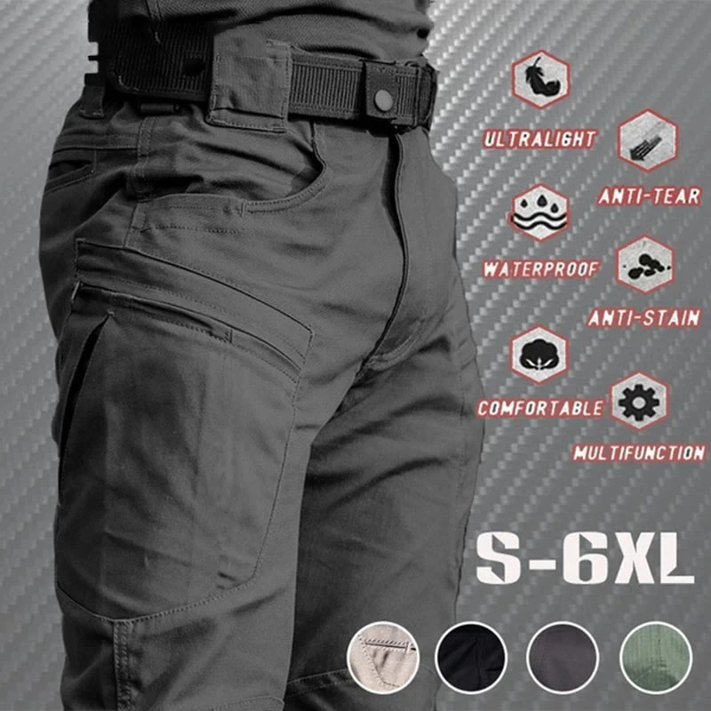 TRAF Men's Casual Fashion Trend Casual Pants Urban City Commuter Pants Military Tactical Multi-Pocket Sports Workwear Pants