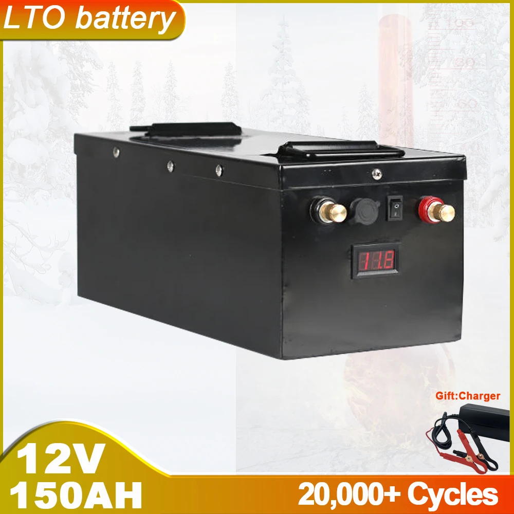 12V 150AH LTO Larger Capacity Lithium Titanate Battery Perfect For Forklift Crane Truck Electric Cars Solar System RV Vehicle