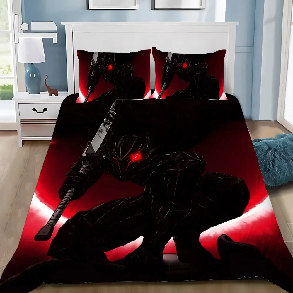 Duvet Cover Anime Berserk Pillowcase Bedding Set Adult Boy Girl Bedroom Decoration Children Gift Single Double Large Size Silk