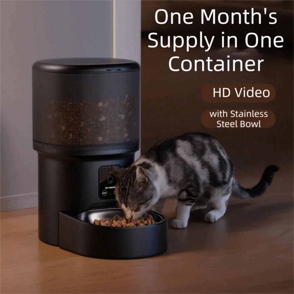 

Large Capacity Automatic Pet Feeder Timed Feeding Voice Control Smart Pet Feeder Rechargeable with Camera Pet Intelligent Feeder