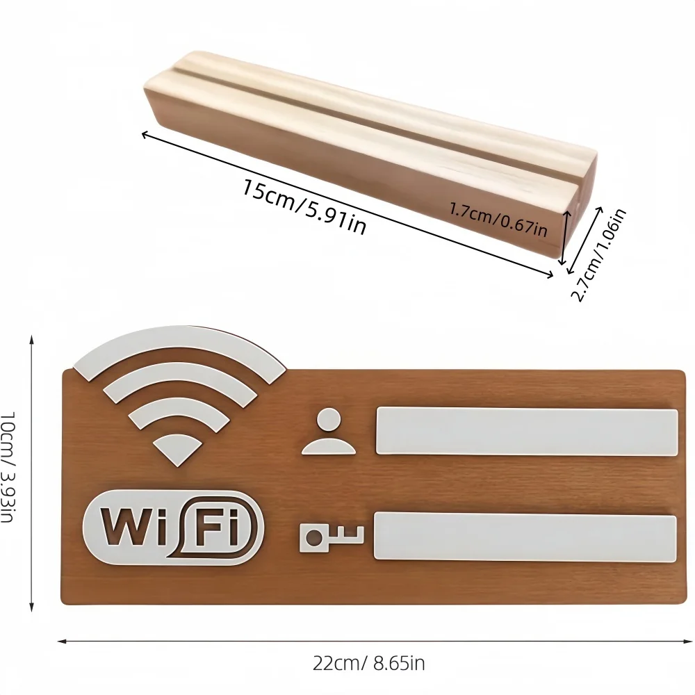 1pc Rustic Wooden WiFi Password Sign Ang Wooden Base, Vintage  Wireless Network Indicator Plaque, Multi-Purpose Home Decor