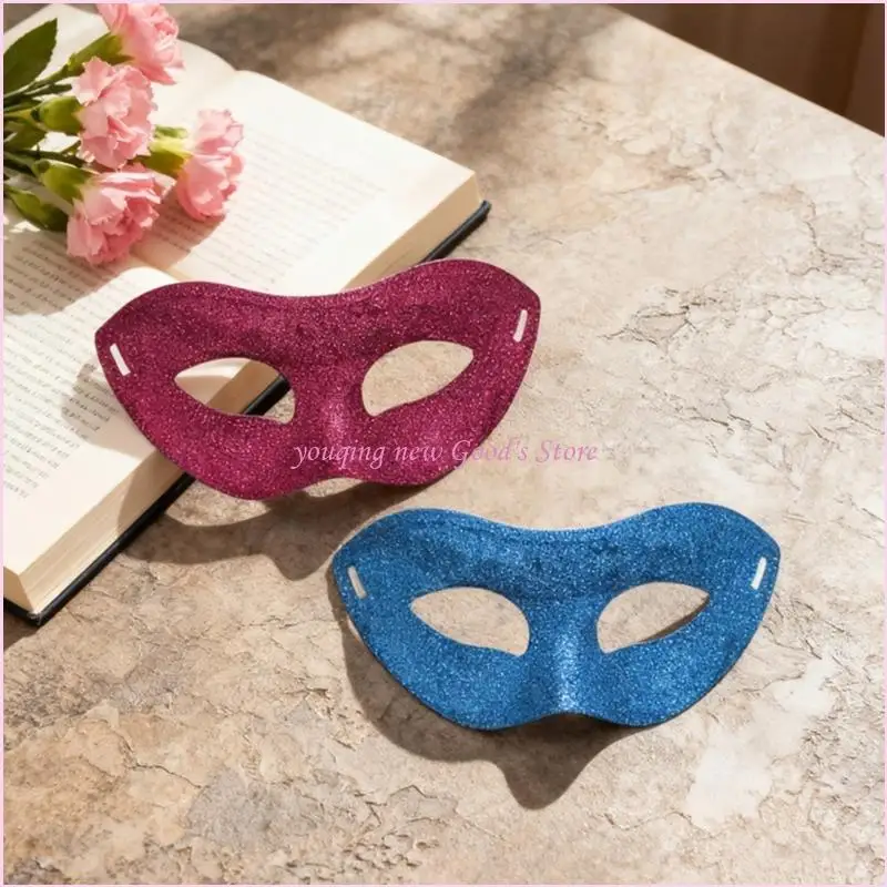 

57QA Plastic Glittered Masquerades Mask Half Face Cover Dance Event Role Play Accessory for Halloween Costume Parties