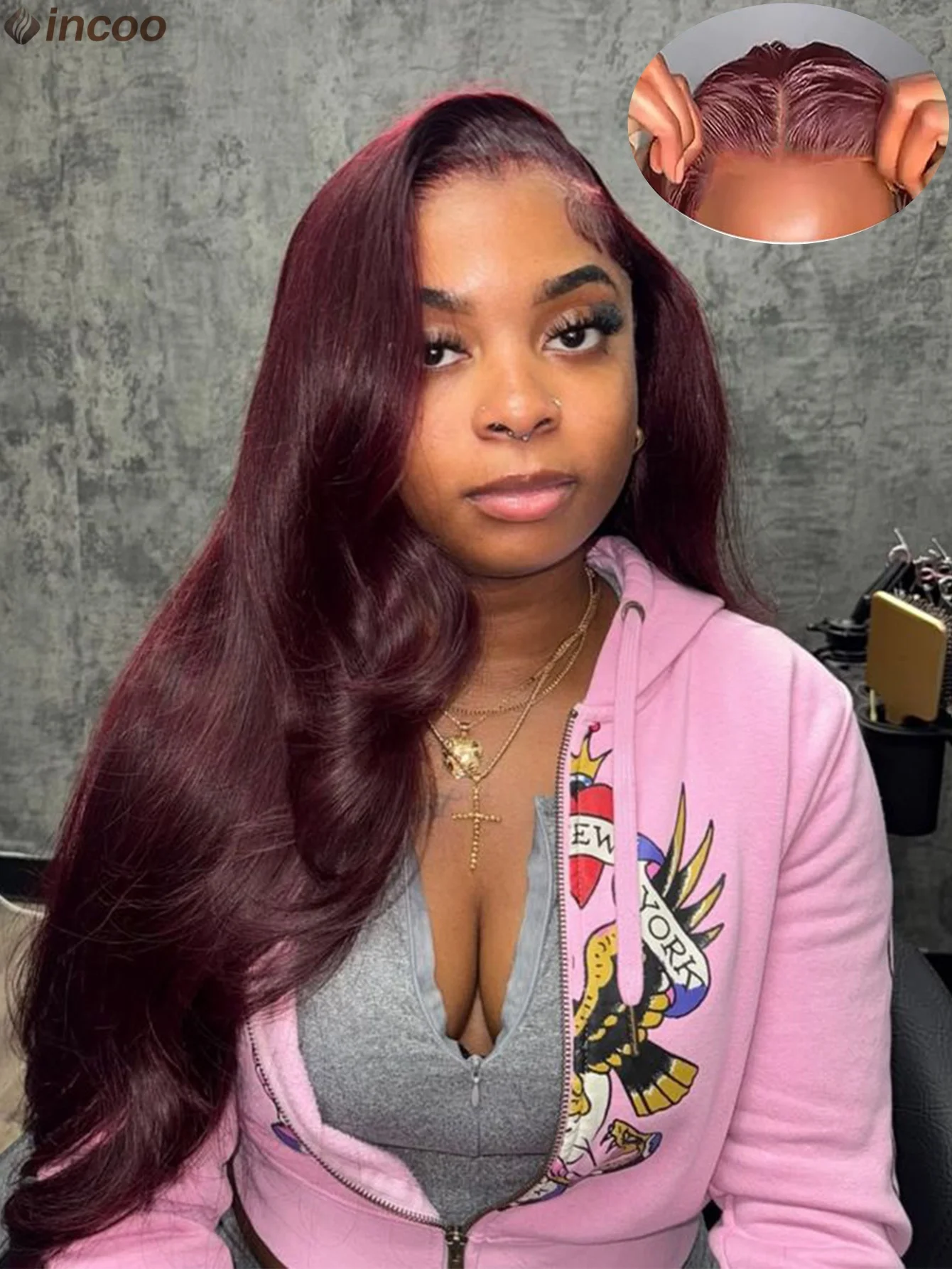 Burgundy Pre Cut Lace Body Wave Wig Glueless Lace Frontal Wig Human Hair Wigs Ginger Blonde Ready To Go 9X6 Lace Wig Pre Plucked