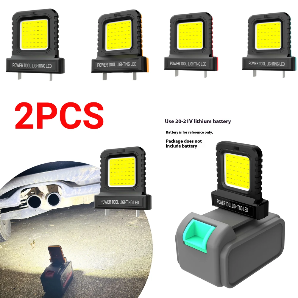 

2pc Power Tool Battery Lamp LED Work Light Brightness Spotlight Plug-in Head for Garage Car Repair Warehouse Task Lighting