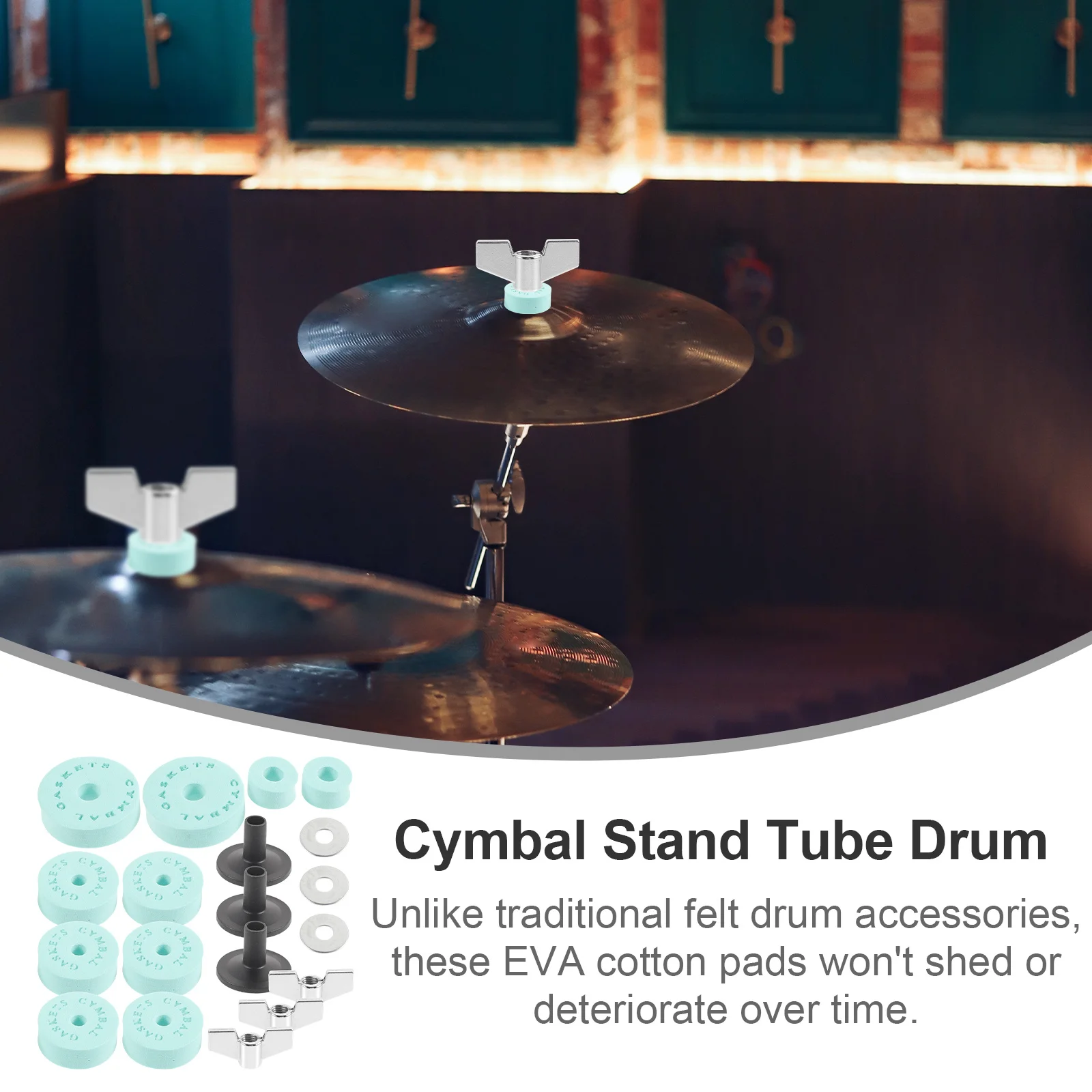 

1Set Drum Set Eva Pads Cymbal Metal Washer Nonslip Accessories Durable Safe Protect Cymbals Sound Quality Drum Accessories