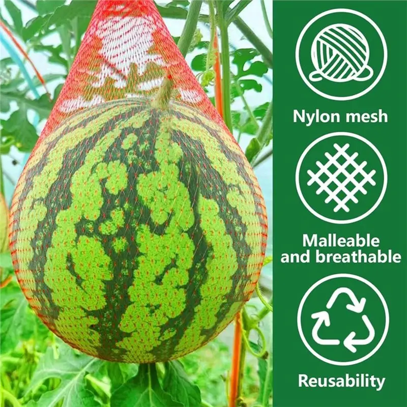 Watermelon Netting Kits-Hanging Mesh Bags Reusable Melon Hammock Cradles For Cucumbers 100-Pack