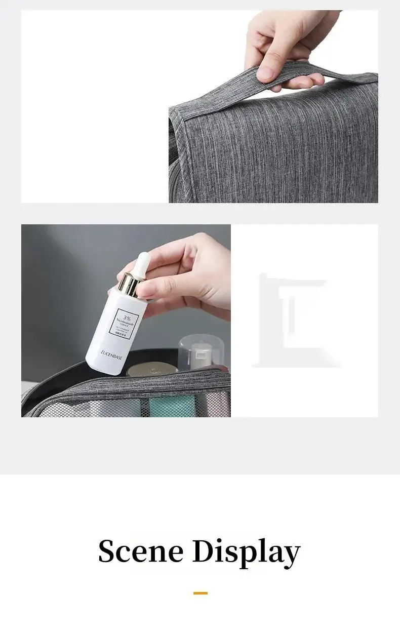 Oxford Stoff Männer Business Tragbare Aufbewahrungstasche Toilettenartikel Organizer Frauen Kosmetiktasche Wasserdicht Hängende Reise Waschbeutel – Detail 9