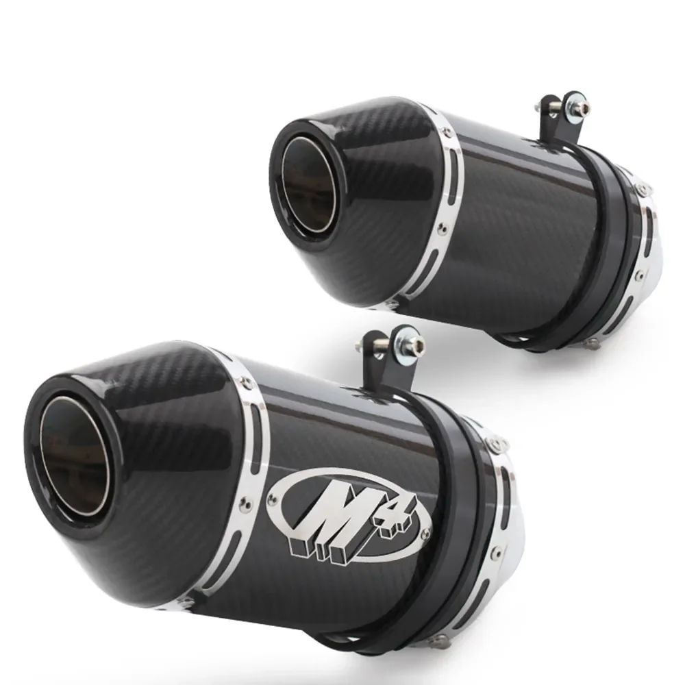yy-New Motorcycle Carbon Fiber M4 exhaust Muffler Pipe escape moto for 390 1290 R1 MT07 MT-09 R6 R3 K6 K7 K9 K10 K11