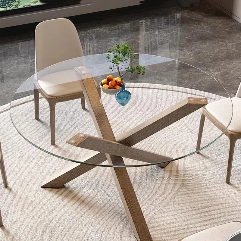 

Glass Top Coffee Table Simple Designer Modern Round Clear Coffee Table Aesthetic Standing Kaffee Tische Entrance Hall Furniture