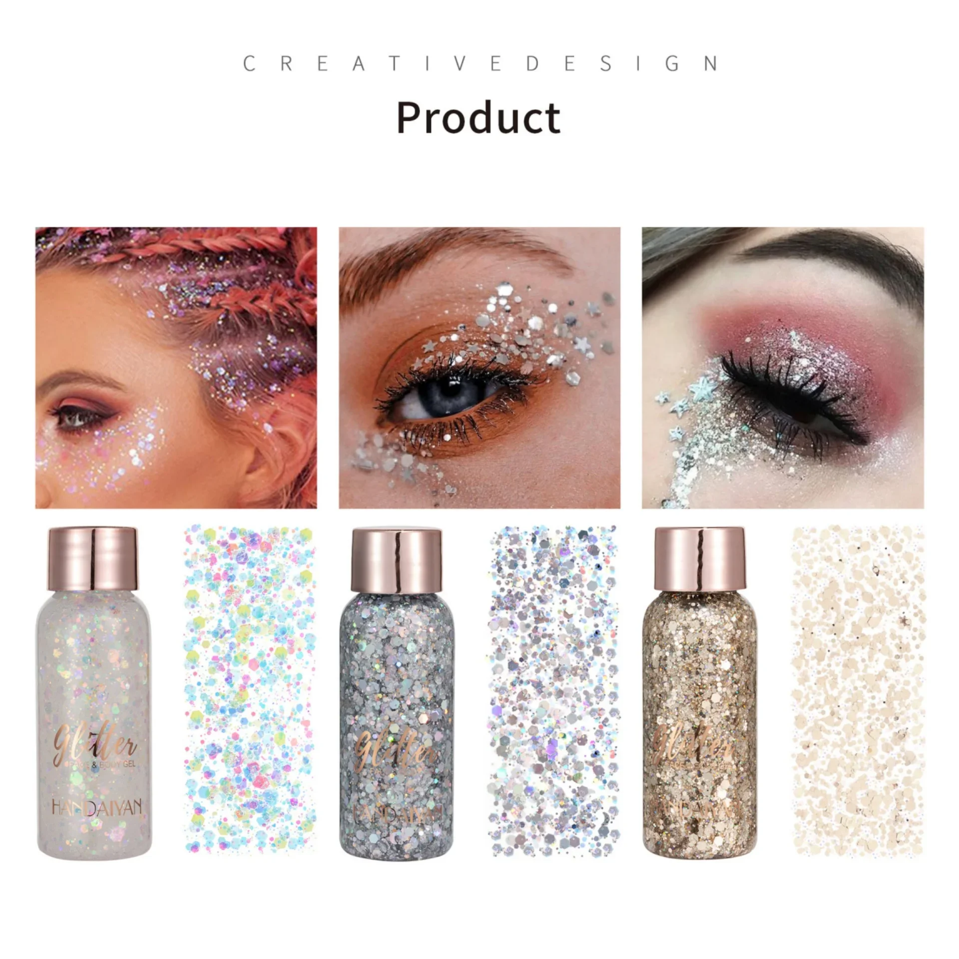 9 Color Eye Glitter Gel Lasting Eyeshadow Sequins High Gloss Art Body Face Nail Hair Makeup Decoration Party Festival Eye shadow