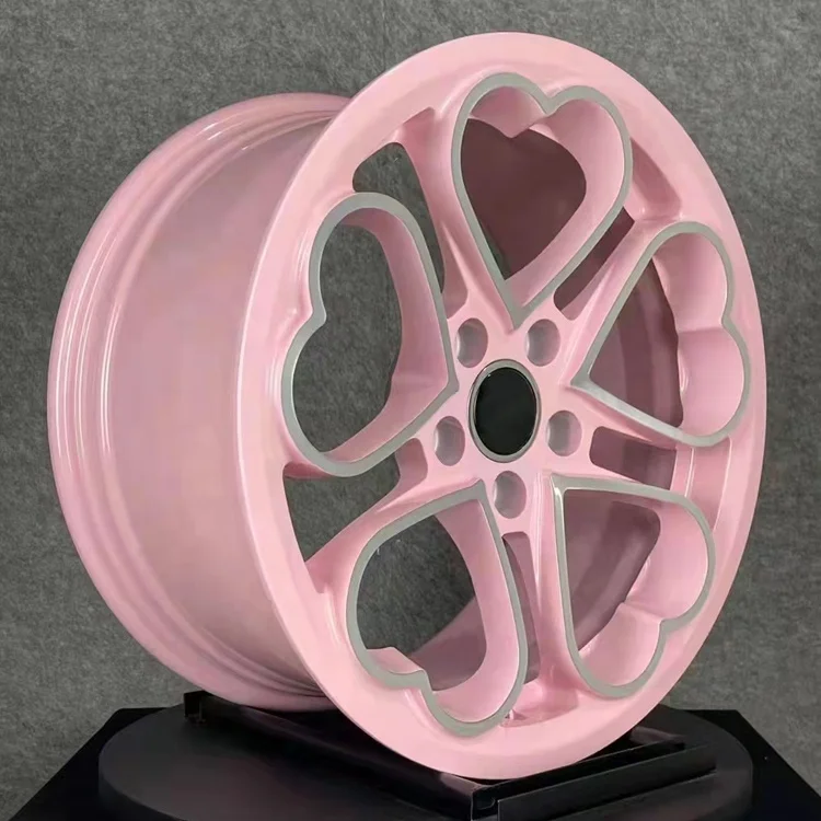 18 inch 19 inch Pink Monoblock 5 Split Spoke 5 Hole 5x112 5x114.3 5x120 Forged Alloy Heart Wheel Rims for Luxury Car
