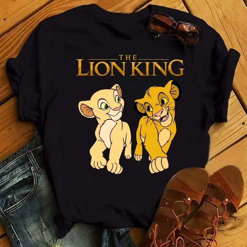 2024 New Disney Hakuna Matata Cute Women Y2k T Shirt Harajuku 90s The Lion King T-shirt Cartoon Tshirt Graphic Top Tees Female