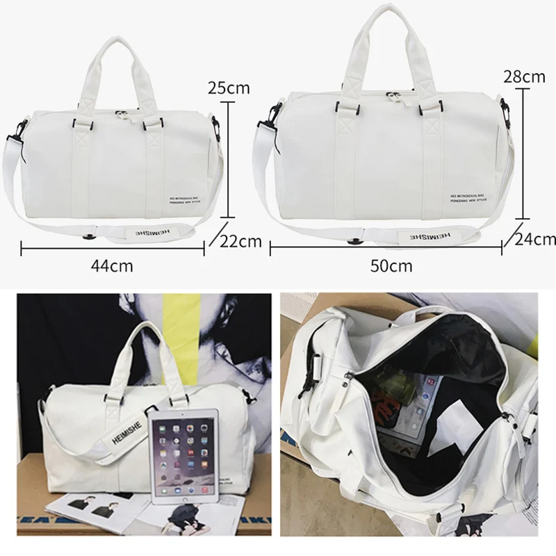 Travel Women Gym Bag Men Large Small Weekend Bag Dry And Wet Fitness Handbag Male Female Sports PU Leather Handbag Outdoor Bags