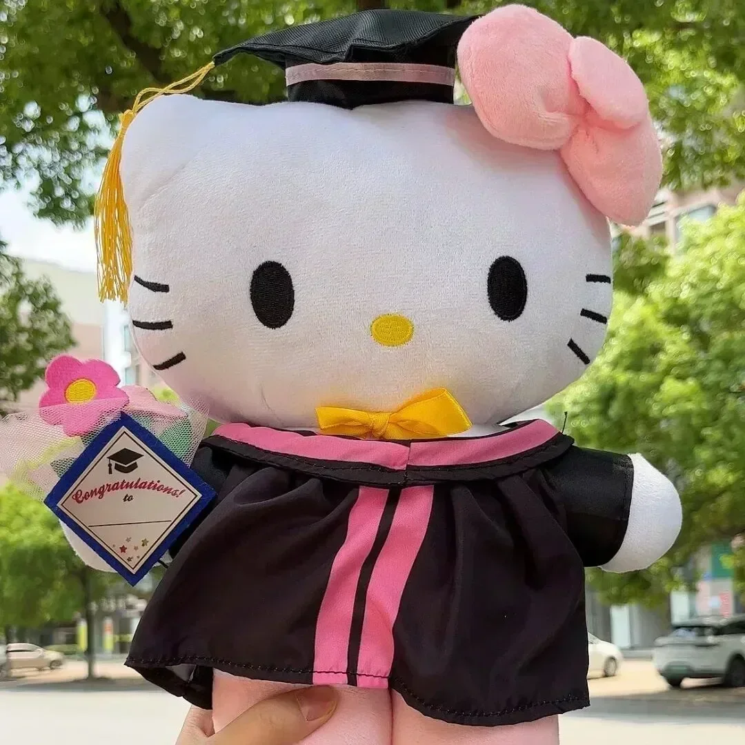 

35 см мультфильм Sanrio аниме Hellokitty My Melody Kuromi Kawaii Плюшевые игрушки одежда на выпускной День рождения Мягкая Плюшевая Кукла для друзей