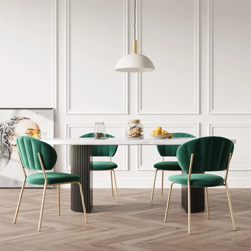 

Современный минималистичный обеденный стул, спинка для спальни, табурет для макияжа, приятное для кожи бархатное дизайнерское сиденье, универсальная сцена, мебель для дома