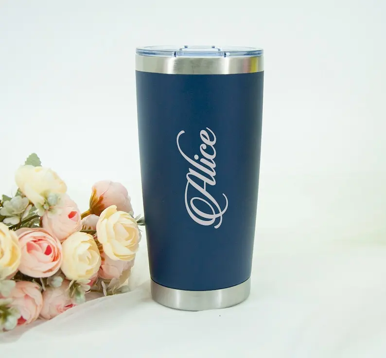 Personalised Large Name Thermos Insulated Cup Travel Mug Coffee Tea Flask Custom